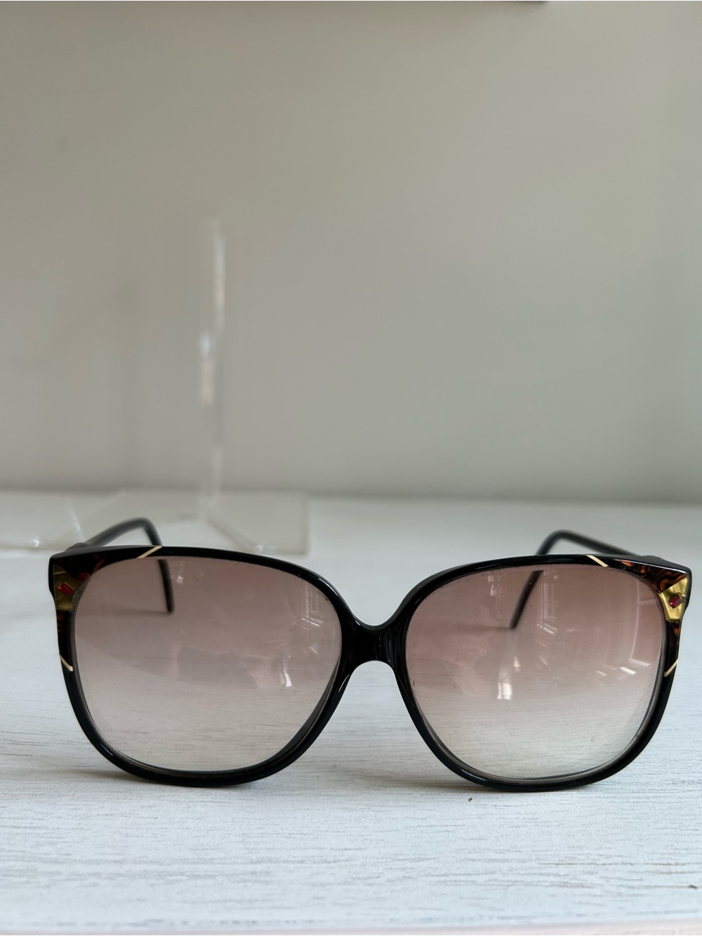Diff Eyewear Black Frames with Gradient Brown Lenses